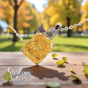 Sterling Silver Necklace With Gold  Pendant.